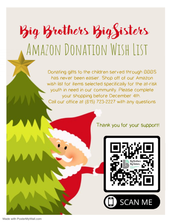 Amazon Donation Wish List Big Brothers Big Sisters WIll Grundy